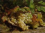 A still life with grapes in a basket by Geraldine Jacoba Van De Sande Bakhuyzen